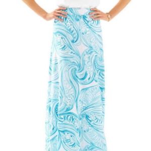 Lilly Pulitzer Nola Maxi Skirt in Sea Ruffles - Size S; Preowned